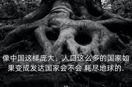 像中國這樣龐大、人口這么多的國家如果變成發(fā)達(dá)國家會不會 耗盡地球的...