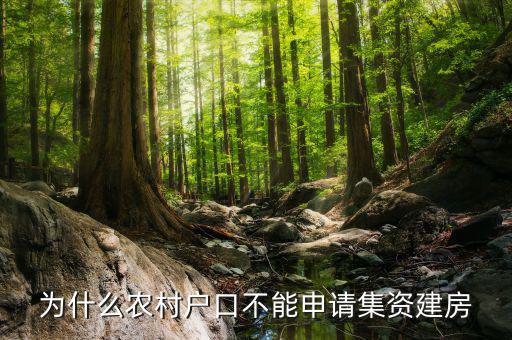 為什么現(xiàn)在不能集資，為什么農(nóng)村戶口不能申請(qǐng)集資建房