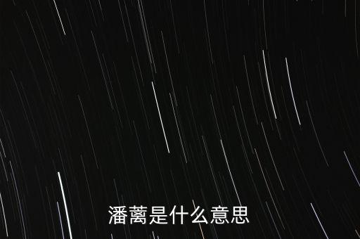 背蘺是什么意思，潘蘺是什么意思