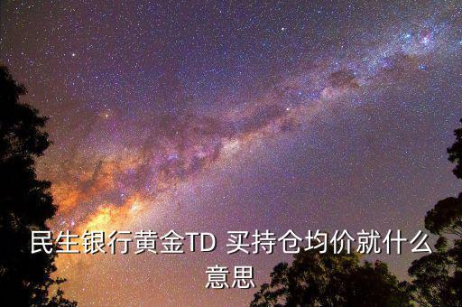 持倉(cāng)均價(jià)是什么意思，民生銀行TD中持倉(cāng)均價(jià)和開(kāi)倉(cāng)均價(jià)是什么意思