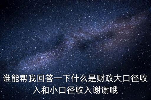財務(wù)口徑是什么，誰能幫我回答一下什么是財政大口徑收入和小口徑收入謝謝哦
