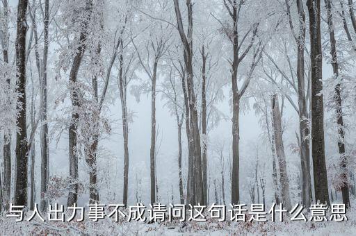 什么是出力受阻，與人出力事不成請問這句話是什么意思