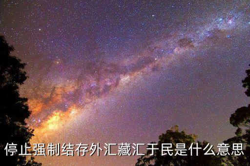 什么時候取消強制結匯，停止強制結存外匯藏匯于民是什么意思