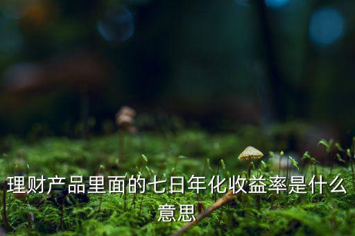 7日年化收益率是什么意思，7日年收化益率是啥意思
