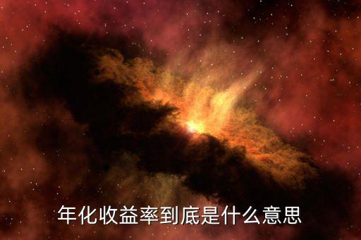 年化收益率是什么意思，年化收益率是什么意思