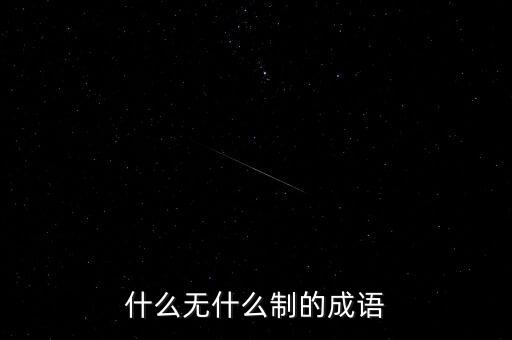 什么制不什么，成語什么無什么制