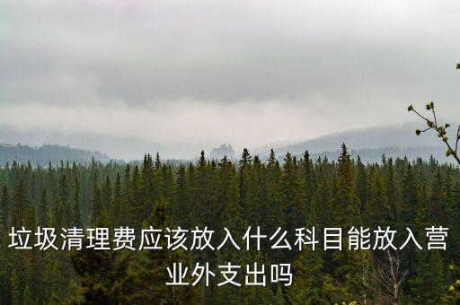 垃圾清理費(fèi)入什么科目，垃圾處理費(fèi)財(cái)務(wù)記哪個(gè)科目