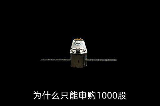 申購(gòu)新股為什么只能申購(gòu)1000股，為什么只能申購(gòu)1000股