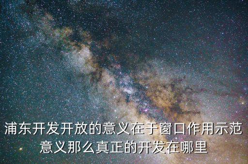 浦東建設概念有什么，浦東開發(fā)開放的意義在于窗口作用示范意義那么真正的開發(fā)在哪里