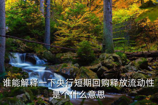 釋放流動(dòng)性什么意思，央票發(fā)行連續(xù)第二周暫停當(dāng)日央行也未進(jìn)行正回購(gòu)操作請(qǐng)問(wèn)這是什