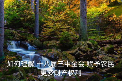 什么是農(nóng)民住房財產(chǎn)權(quán)，如何理解 十八屆三中全會 賦予農(nóng)民更多財產(chǎn)權(quán)利