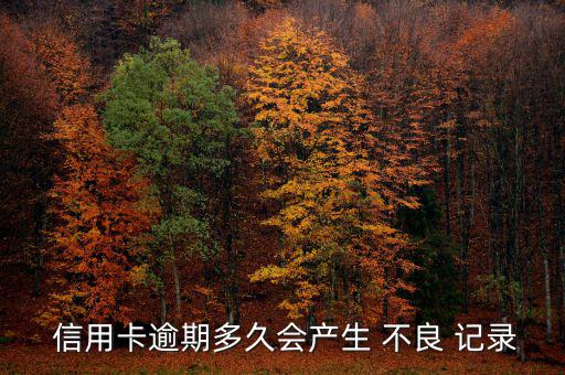  信用卡逾期多久會產生 不良 記錄