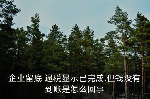 企業(yè)留底 退稅顯示已完成,但錢(qián)沒(méi)有到賬是怎么回事