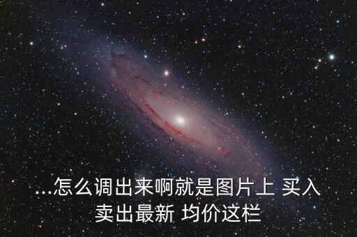 ...怎么調(diào)出來(lái)啊就是圖片上 買入賣出最新 均價(jià)這欄