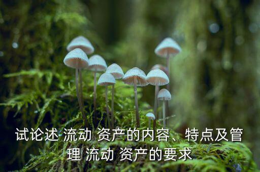 流動(dòng)資產(chǎn)過(guò)多怎么辦,三、流動(dòng)資產(chǎn)1的特點(diǎn)及管理要求