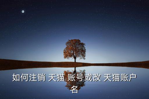 如何注銷(xiāo) 天貓 賬號(hào)或改 天貓賬戶名
