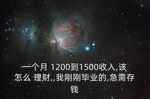 一個(gè)月 1200到1500收入,該怎么 理財(cái),,我剛剛畢業(yè)的,急需存錢(qián)