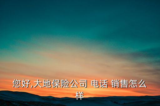 您好,大地保險(xiǎn)公司 電話 銷(xiāo)售怎么樣