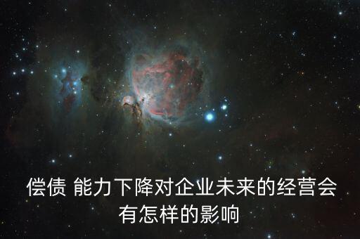  償債 能力下降對(duì)企業(yè)未來的經(jīng)營(yíng)會(huì)有怎樣的影響