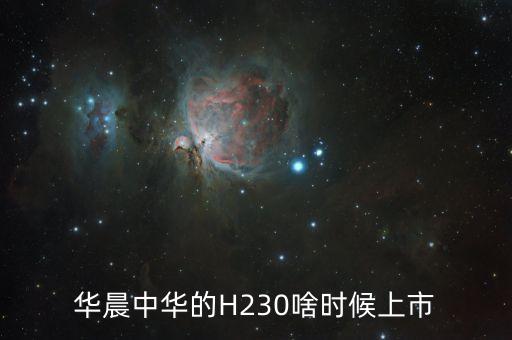 華晨大中華概念車什么時候上市，華晨中華的H230啥時候上市