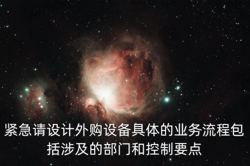 空管局的技術(shù)部設(shè)備監(jiān)控與協(xié)調(diào)是做什么的，緊急請設(shè)計外購設(shè)備具體的業(yè)務流程包括涉及的部門和控制要點