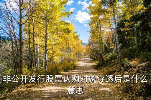 穿透披露是什么意思，非公開發(fā)行股票認(rèn)購對象穿透后是什么意思