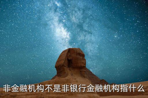 非金融機(jī)構(gòu)是什么，非金融機(jī)構(gòu)不是非銀行金融機(jī)構(gòu)指什么