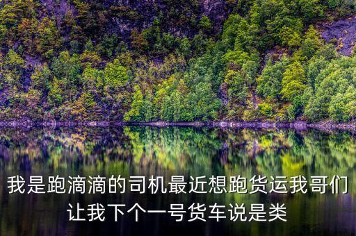 滴滴貨運(yùn)是什么，我是跑滴滴的司機(jī)最近想跑貨運(yùn)我哥們讓我下個(gè)一號(hào)貨車(chē)說(shuō)是類(lèi)