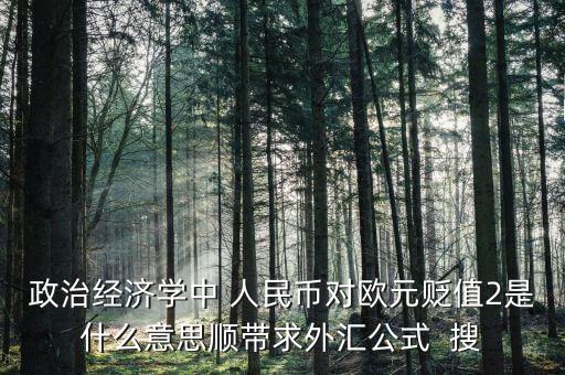 歐元貶值是什么意思，政治經(jīng)濟學(xué)中 人民幣對歐元貶值2是什么意思順帶求外匯公式  搜
