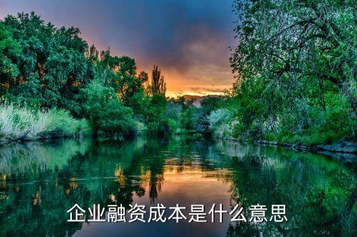 什么是企業(yè)籌資成本，企業(yè)融資成本是什么意思