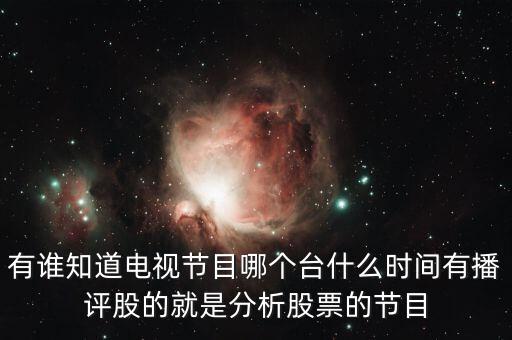 什么電視臺(tái)有論股市節(jié)目，有哪個(gè)電視臺(tái)講述股票方面的節(jié)目嗎