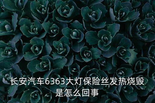 車的大燈保險(xiǎn)絲為什么過熱，長安汽車6363大燈保險(xiǎn)絲發(fā)熱燒毀是怎么回事