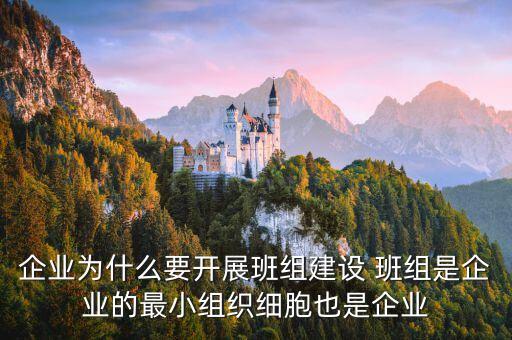 國企央企為什么要做班組建設(shè)，企業(yè)為什么要開展班組建設(shè) 班組是企業(yè)的最小組織細胞也是企業(yè)