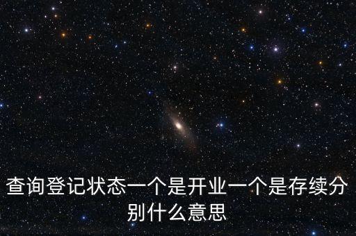 登記狀態(tài)為存續(xù)是什么意思，查詢登記狀態(tài)一個是開業(yè)一個是存續(xù)分別什么意思