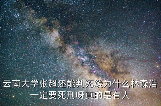 為什么要對(duì)林森浩進(jìn)行死刑，云南大學(xué)張超還能判死緩為什么林森浩一定要死刑呀真的是有人