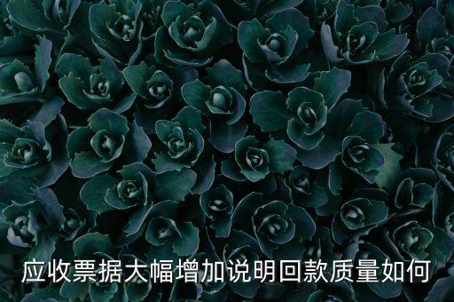 應收票據大幅增加說明回款質量如何