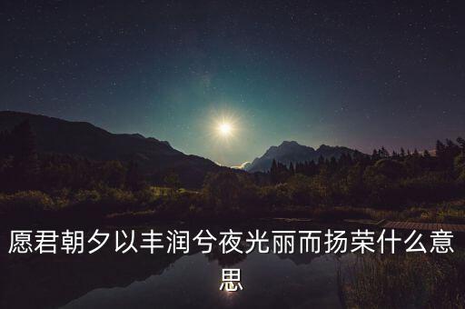 望風(fēng)而什么，愿君朝夕以豐潤兮夜光麗而揚(yáng)榮什么意思