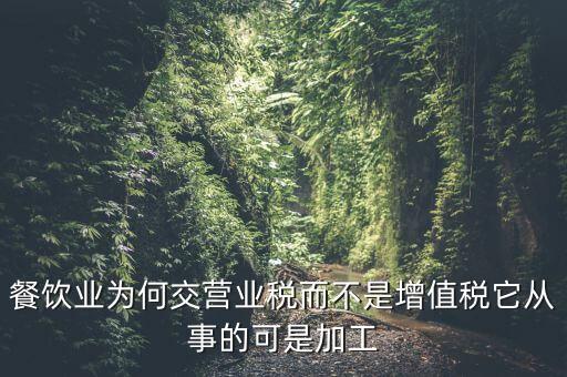 餐飲為什么營業(yè)稅，餐飲業(yè)為何交營業(yè)稅而不是增值稅它從事的可是加工