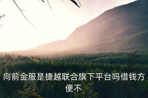向前金服是捷越聯(lián)合旗下平臺(tái)嗎借錢(qián)方便不