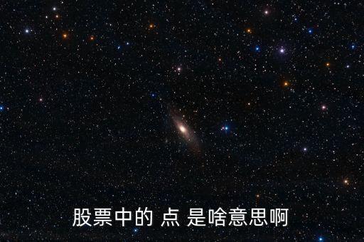 股票的點是什么意思，股票中的 點 是啥意思啊