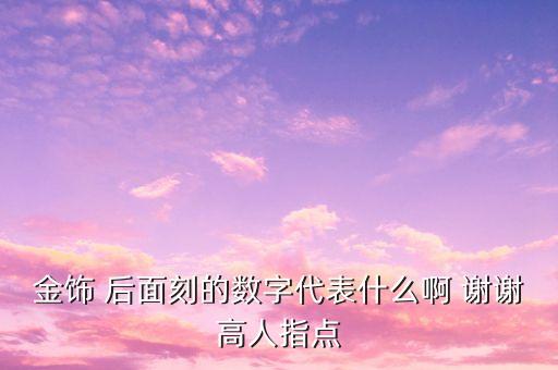千足金后面的數(shù)字代表什么，金飾 后面刻的數(shù)字代表什么啊 謝謝高人指點(diǎn)