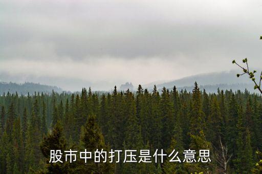 股票打壓是什么意思，股市中的打壓是什么意思