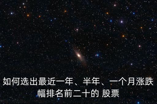 如何選出最近一年、半年、一個月漲跌幅排名前二十的 股票