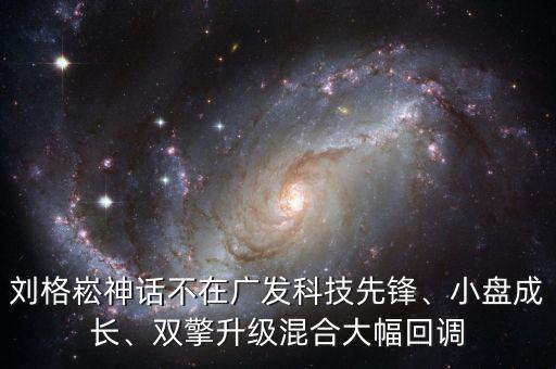 劉格崧神話不在廣發(fā)科技先鋒、小盤成長(zhǎng)、雙擎升級(jí)混合大幅回調(diào)