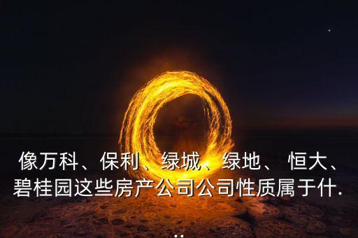像萬科、保利、綠城、綠地、 恒大、碧桂園這些房產(chǎn)公司公司性質(zhì)屬于什...
