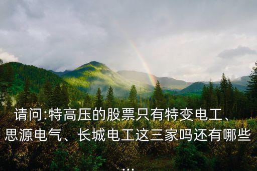 請(qǐng)問:特高壓的股票只有特變電工、 思源電氣、長(zhǎng)城電工這三家嗎還有哪些...