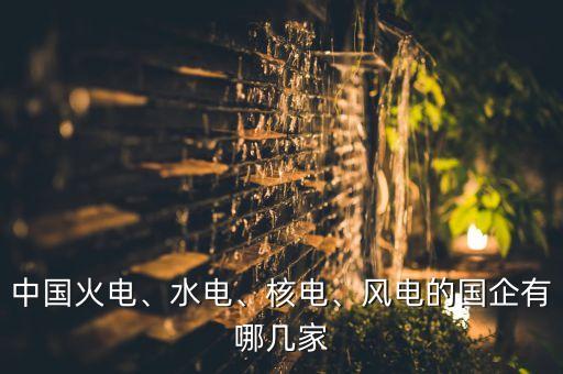 中國(guó)火電、水電、核電、風(fēng)電的國(guó)企有哪幾家