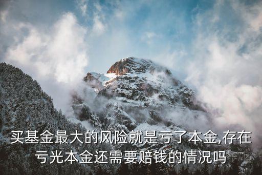 買(mǎi)基金最大的風(fēng)險(xiǎn)就是虧了本金,存在虧光本金還需要賠錢(qián)的情況嗎