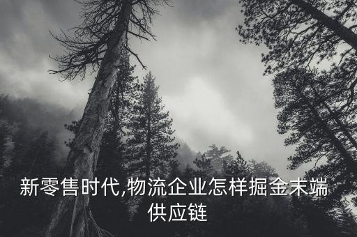 新零售時代,物流企業(yè)怎樣掘金末端 供應鏈