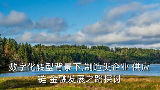 數(shù)字化轉型背景下,制造類企業(yè) 供應鏈 金融發(fā)展之路探討